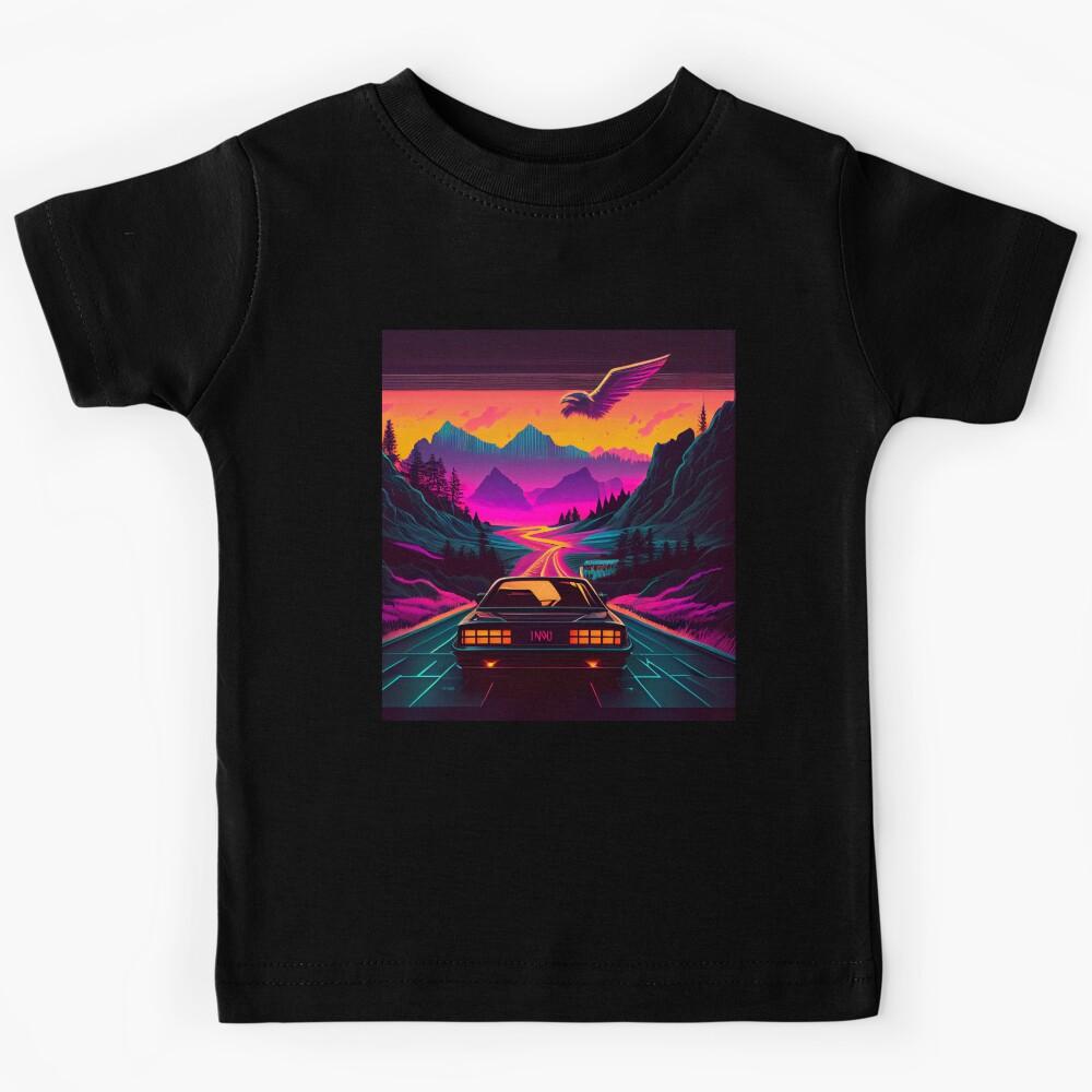 Retrowave Roadtrip Through Wales Kids T-Shirt 100
