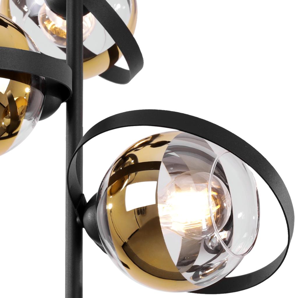 Ronda Schwarze Deckenleuchte 3-flammig Goldene Lampe E27