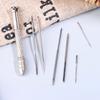 Leder Nähnadeln Set DIY Nähen Lederhandwerk Silber Leder Nähahle Locheisen Stichnadeln für Leder Leinwand Zelt