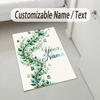 Floral Garden Theme Crystal Velvet Rug Personalized Custom Name Text Soft Floor Mat Home Decor