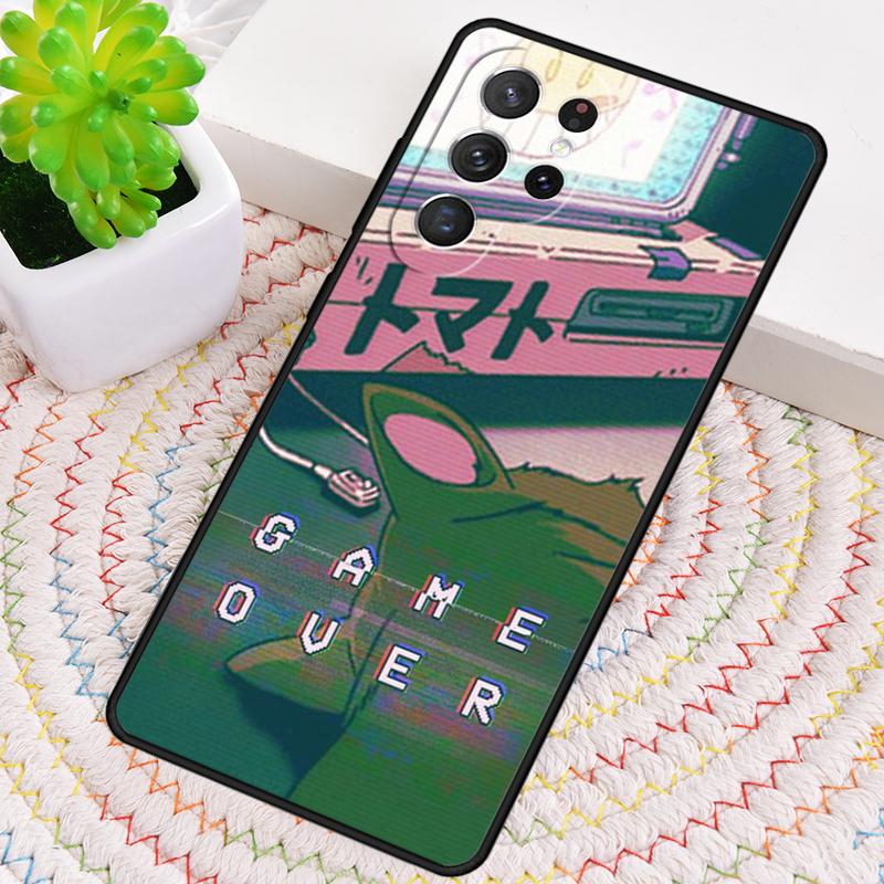 Neon Game Over Pixel Silicone Phone Case For Samsung Galaxy Note 10 Pro S26 S25 S24 S23 S22 S21 Plus S25Ultra Capa Cover