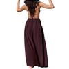 Damen Einfarbig Plissee Taille Locker Weites Bein Gerades Bein Hose