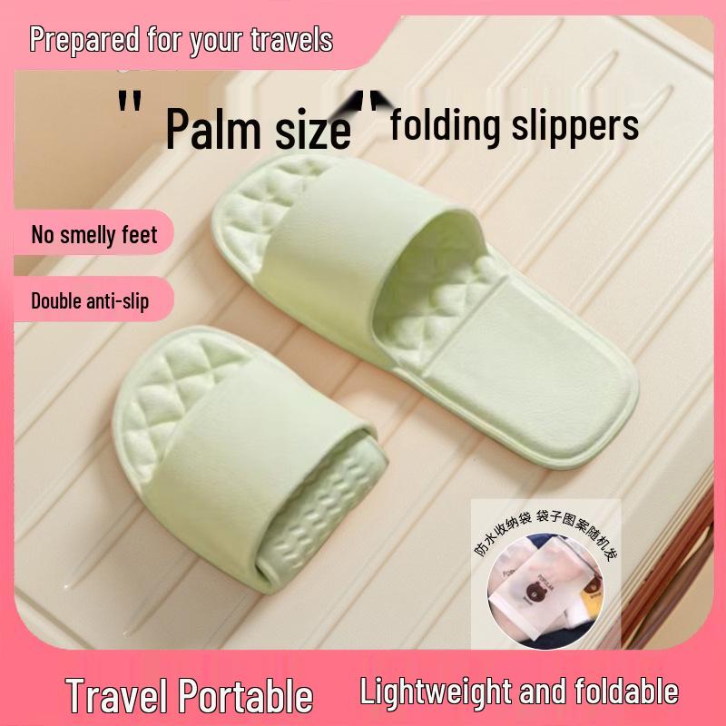 Foldable Anti-slip Travel Slippers for Women - Portable Home, Hotel, or Pool Use