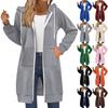 Lässige Hoodie-Jacke Damen Mode Raglanärmel Langarm Doppelreißverschluss
