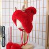 Winter Hat Female Cute Antlers Hairball Ear Protectors Plush Hat Christmas Thickened Northeast Lei Feng Hat Cycling Hat