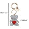 Unique Fun Keychain Gift For Girls Pure Handmade DIY Inlay Full Of Rhinestone Cute Bear Car Keychain Pendants And Bag Ornaments