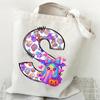 Halloween Alphabet Canvas Bag Going Out Portable Handbag Women's Large Capacity Casual Shoulder Crossbody Bag