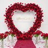 Uflower Heart-Shaped Frame Arch Wedding Backdrop Luxury Red Rose Floral Arrangement Decor with Cloth Base for Special Occasions