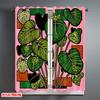 2D Flat Printing 2pcs Curtain Scene Curtains Colorful Tropical Leaves Digital Printed Polyester Drapes Family Party Decoration