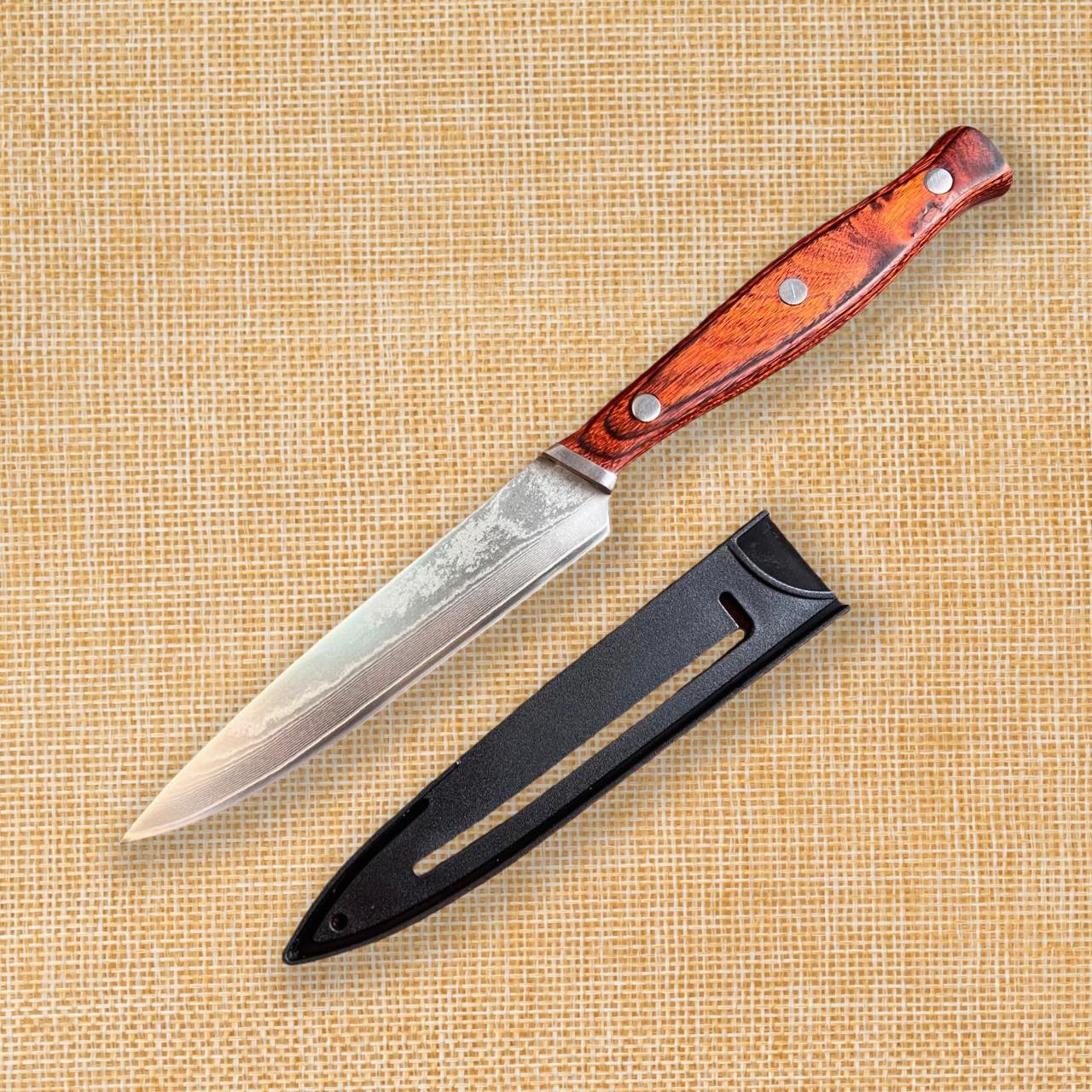 

Нож для стейка из 67-слойной дамасской стали VG10 - Кухонный набор премиум-класса с рукояткой из дерева и защитными ножнами, Роскошный подарочный набор для кухни