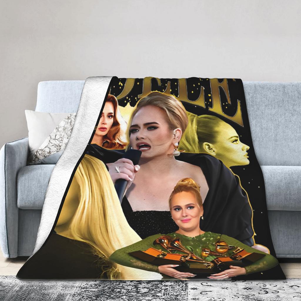 Adele Alternative Poster Blanket  Warm Novelty Plush Throw Blanket For Couch Chair Travel Office Flannel Bedspread Bed Cover