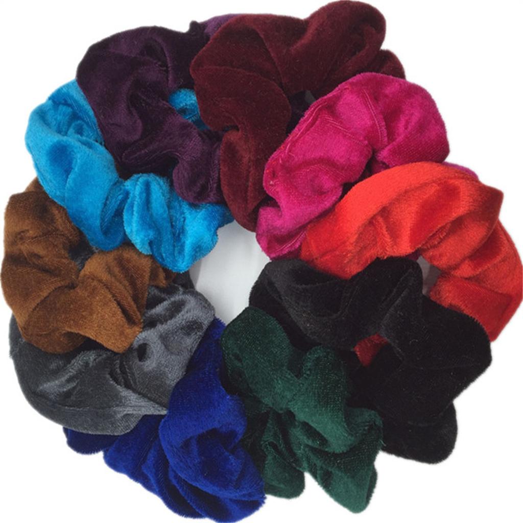 10pc Women Hair Scrunchies Velvet Solid Color Band for Girls Ponytail Holder Rubber Bands Ties Accessories Headbands Gumki