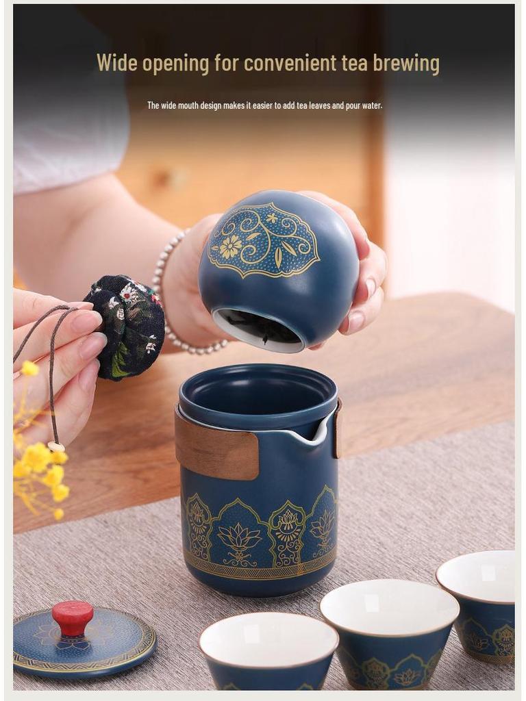Portable Outdoor Gongfu Tea Set: Quick-Brew Travel Cup with Logo Print - Ideal for Camping and Business Souvenirs