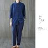 Spring Summer Zen Style Chinese Cotton Linen Frog Button Robe - Loose Fit Tai Chi Suit with Stand Collar for Men