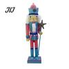 Indoor Christmas Decor Wooden Nutcracker Figurine, Hand Painted Soldier Ornament, Bright Large Figurine Color Statue for Holiday Home Desktop
