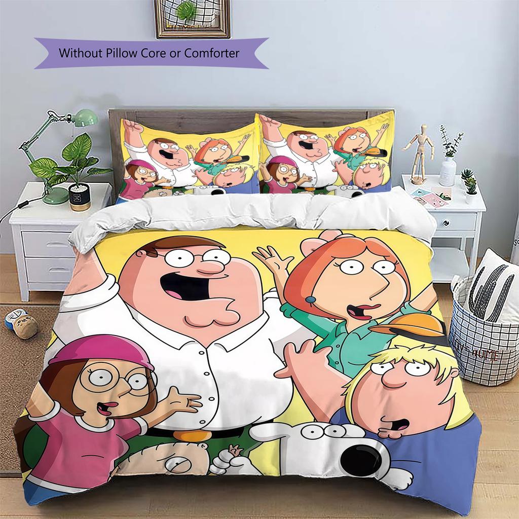Family Guy2 Pattern Bedding Quilt Set Home Decoration Gift (1 * duvet cover + 2 * pillowcase without core)
