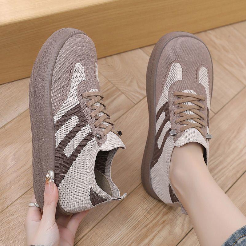 Spring Style Petite Height-Boosting Chunky Sneakers: Trendy, Versatile, Knit-Breathable Women's Trainers