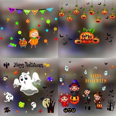 Halloween Window Stickers for Kindergarten, Shop, Bar, and Mall Decorations