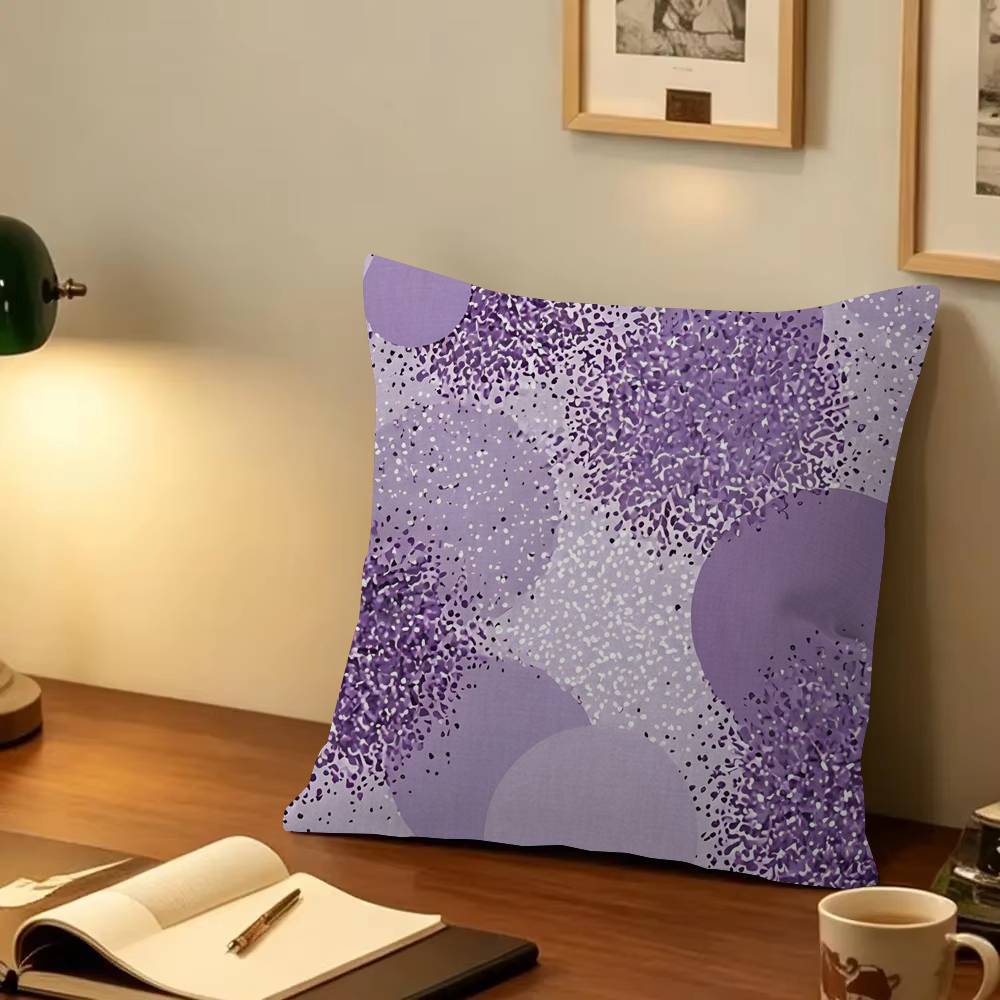 ART Purple Geometric Maple Design Cushion Cover Happy Autumn Harvest decor Holiday Decorati Pillow Cover