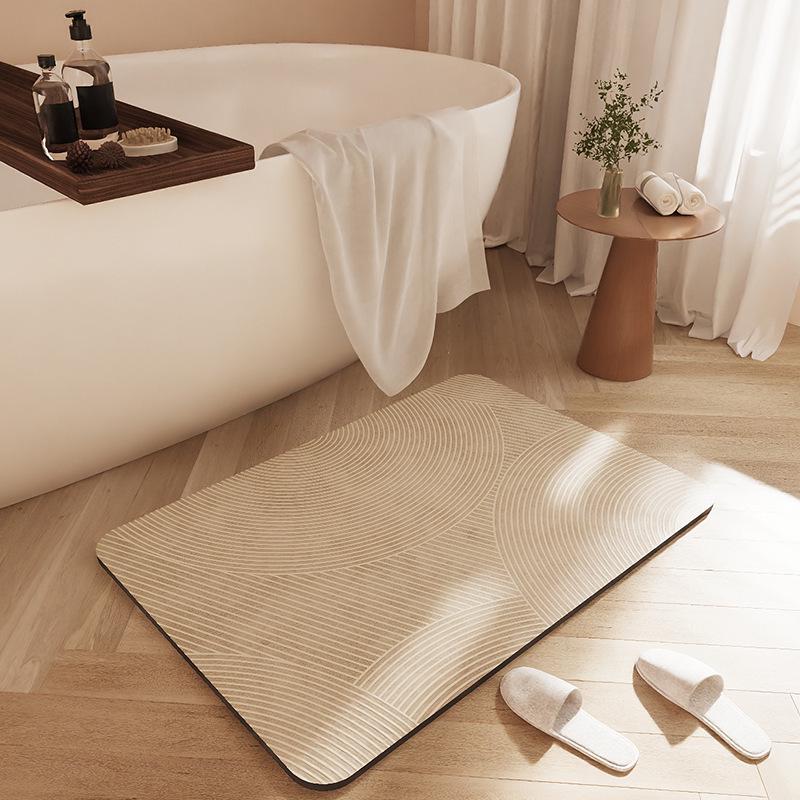 Minimalist Quick-Dry Absorbent Diatomaceous Earth Bathroom Floor Mat - Non-Slip, Wear-Resistant Foot Pad for Toilet Entrance