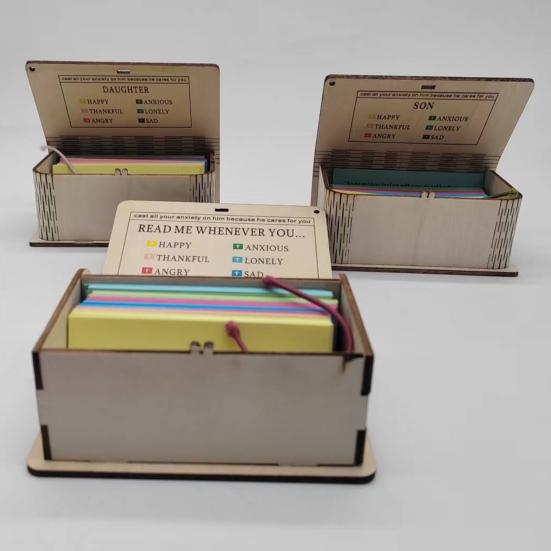 Cutie Artizanală din Lemn cu Versete Biblice și 150 de Cartonașe cu Scripturi Cutie de Rugăciune Creștină Încurajare Zilnică Pozitivă Cadou Inspirațional pentru Femei Bărbați