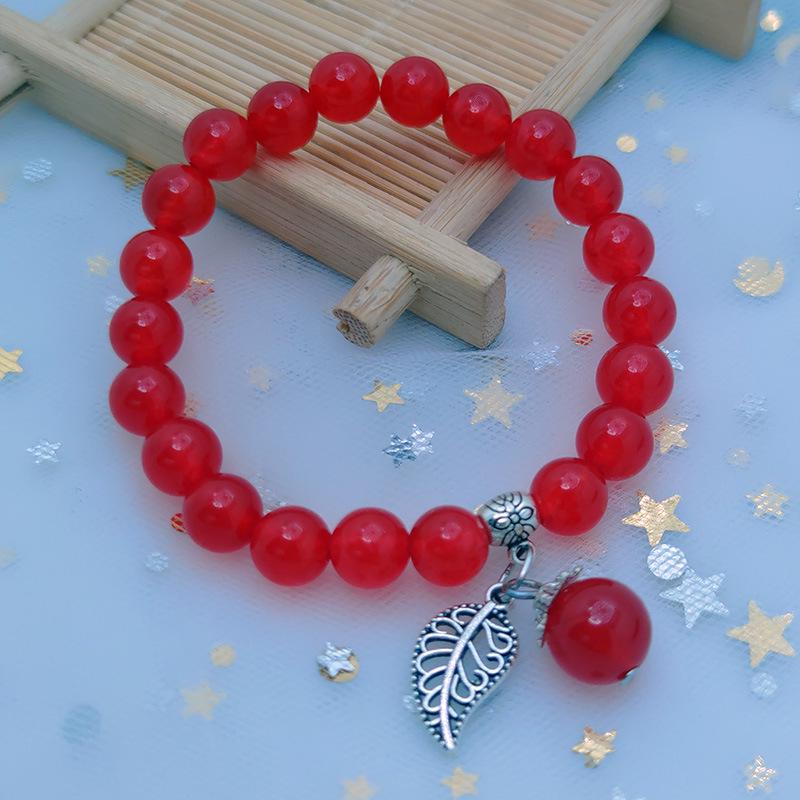 

Handmade Women s Red Agate Beaded Bracelet | Couples Crystal Jewelry