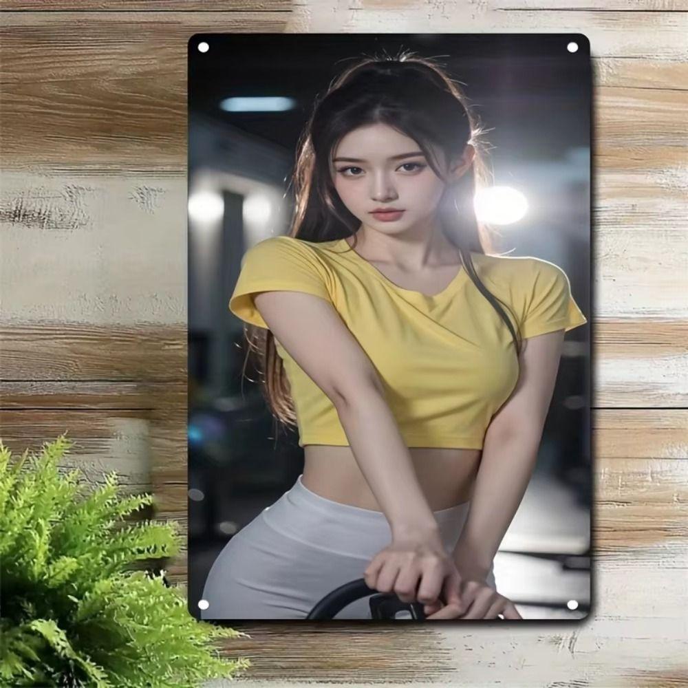 Metal Poster Vintage Lady 20x30cm Home Wall Decor
