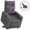 Electric Massage Chair with Lift Assist Dark Grey Fabric