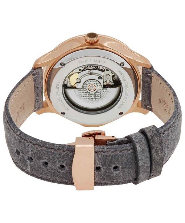 Mathey-Tissot Edmond Limited Edition Lederarmband graues Zifferblatt Automatik H1886METP Herrenuhr