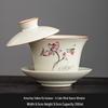 Qiwei Anti-Scald Ru Kiln Ceramic Sancai Gaiwan