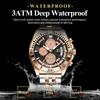 Men Chronograph Watches Stainless Steel Analog Quartz Wrist Watch Waterproof Luminous Date Business Dress Watch for Men