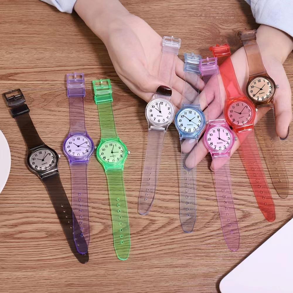 Ladies' Watch Simple European and American Student Watch Transparent Silicone Digital Women's Fashion Quartz Watches