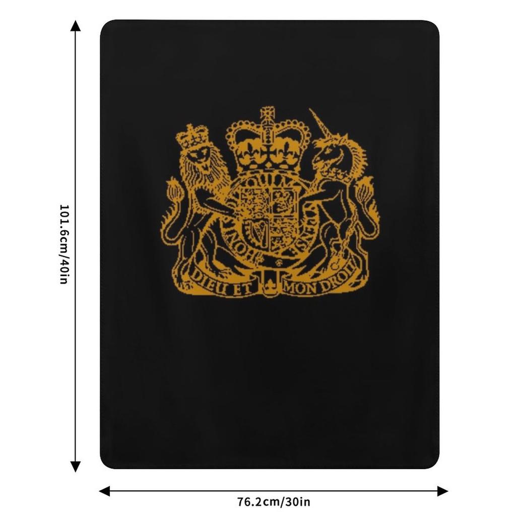 Elizabeth II Royal Coat of Arms Emblem Throw Blanket Year Round Soft Comfortable Blanket for Home