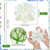 Janinka 60 Pieces Silk White Hydrangea Artificial Flowers Heads Full Hydrangea Flowers with 100 Pcs Stems Faux White for Wedding Centerpieces Long