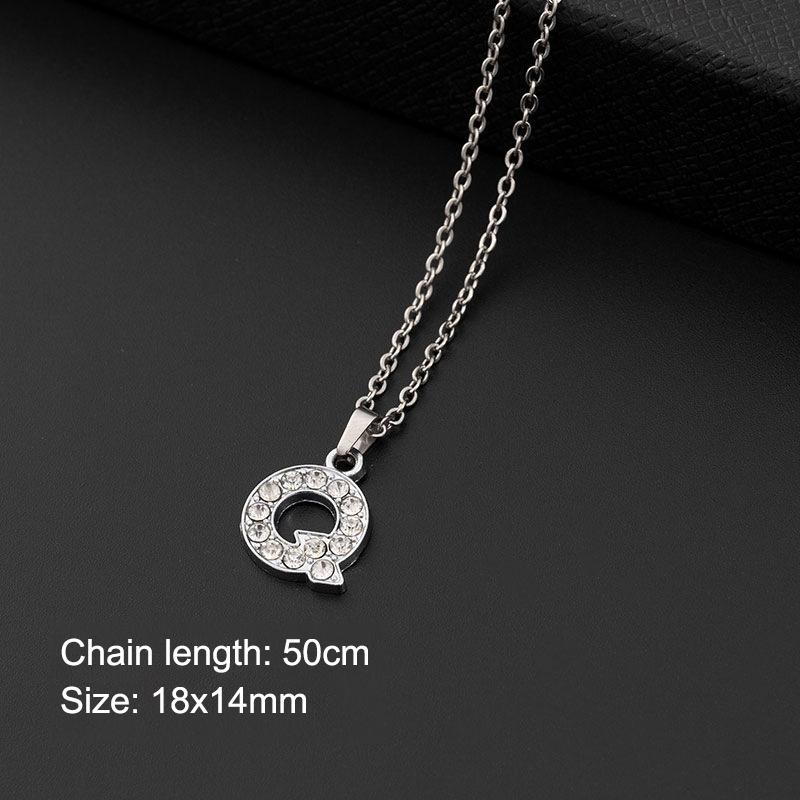 Women Shining Zircon A Z Letter Pendant Necklace 1Pcs Adjustable Clavicle Chain Personalized Jewelry for Birthday Present