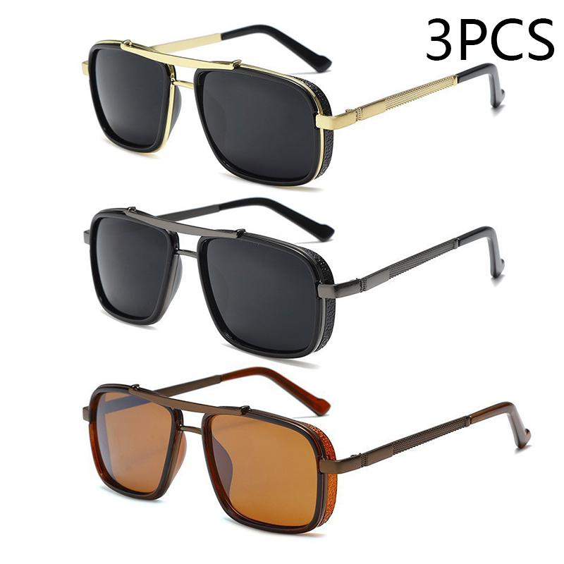 New Sunglasses Punk Sunglasses New Men's Square Uv400 Twin-beam Aviator Sunglasses