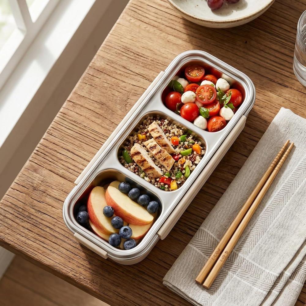 304 Stainless Steel Stainless Steel Lunch Box 25oz Metal Snack Box Travel