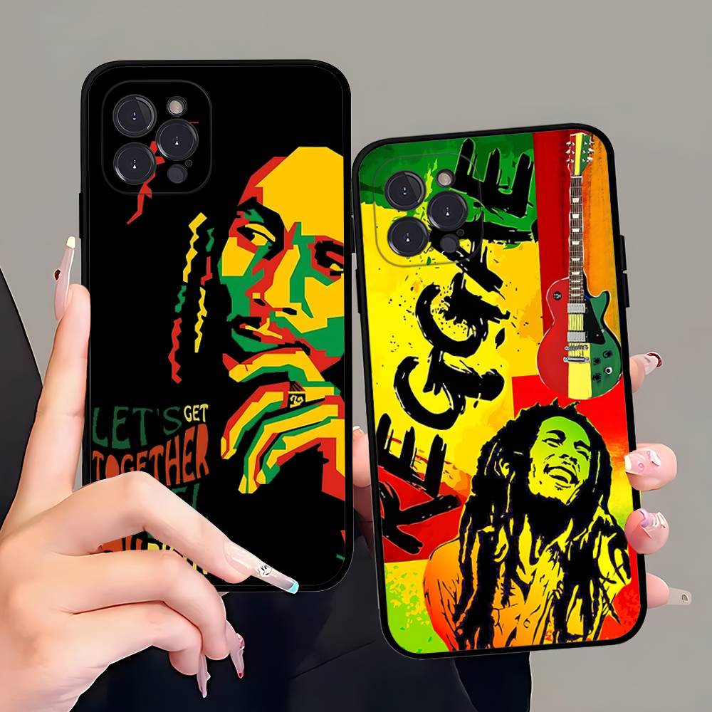 Bob Marley Rasta Löwe Handyhülle Für IPhone 16 15 14 13 12 11 17 Pro Max Einfachheit Rückseite TPU Weiche Hülle