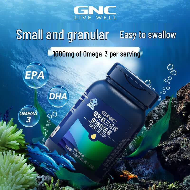 GNC Dreifachstärke Mini-Fischöl-Weichkapseln mit DHA EPA Omega-3