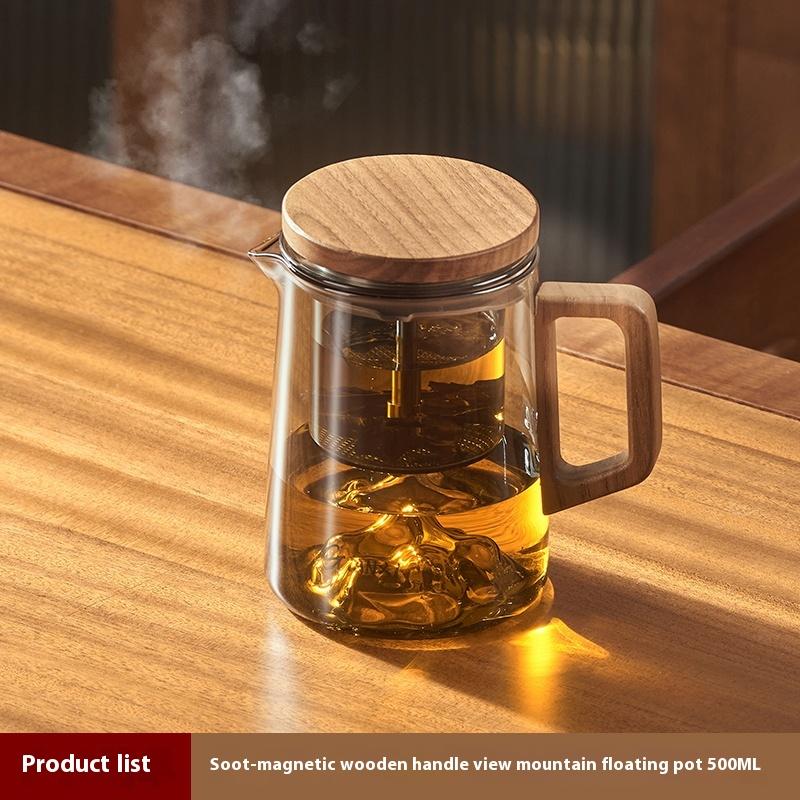 

Чайник с магнитной присоской Gianxi Lid, термостойкий стеклянный чайник, заварочный чайник с функцией One Touch, фильтр для разделения, чайный набор