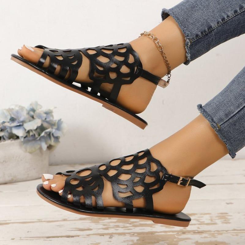 Summer Butterfly-shaped Open-toe Flat Sandals for Women Single-strand Toe Cover for Wearing Outside Beach-style Women's Flip-flops