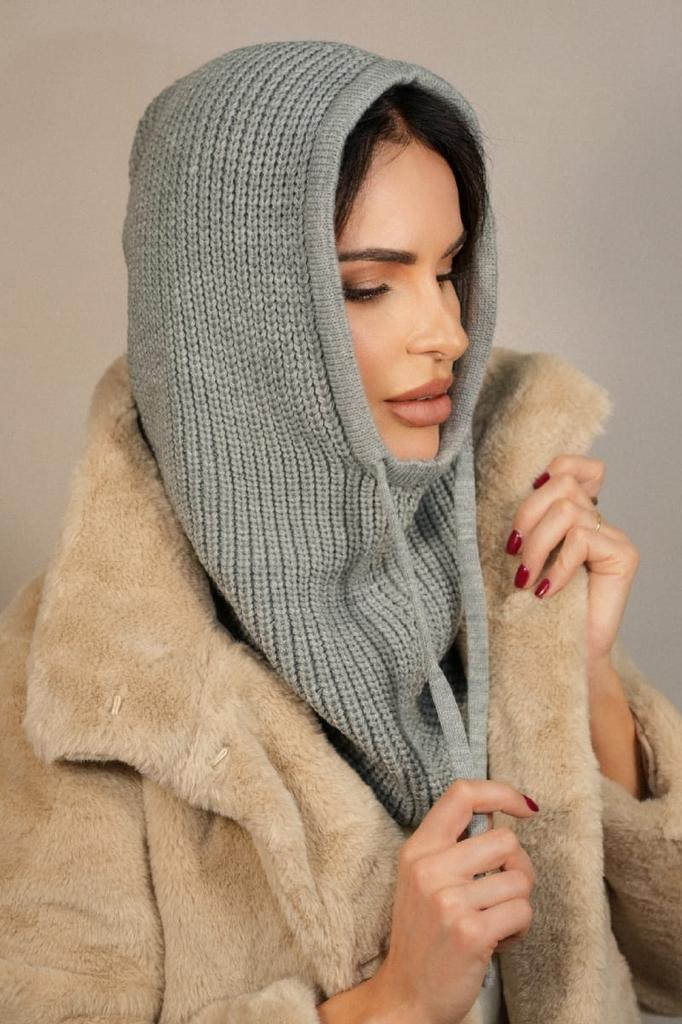 Nilda Fashionable Hood Balaclava Color Gray