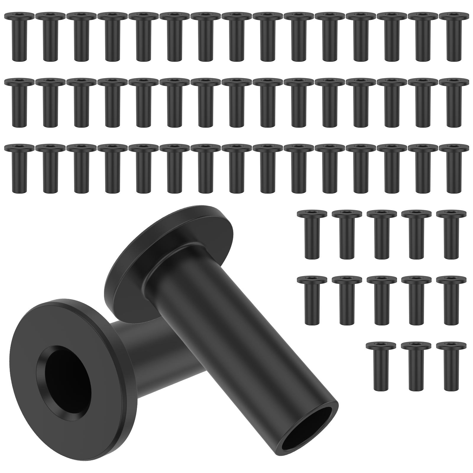 

60 Pcs Black Stainless Steel Protector Sleeves Cable Railing Protector Sleeves Deck Cable Railing Protectors for 1/8 inch Decks