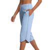 Damen High Waist Yoga-Hose mit Taschen, Gerade geschnittene Lässige Reisehose