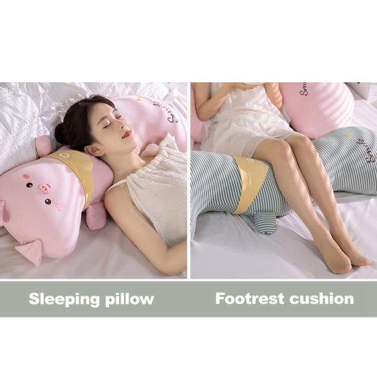 Long Body Pillow Ergonomic Curve Pillow Cute Side Sleeping Support Soft Animal Shapes Plush Doll for Kids Adult