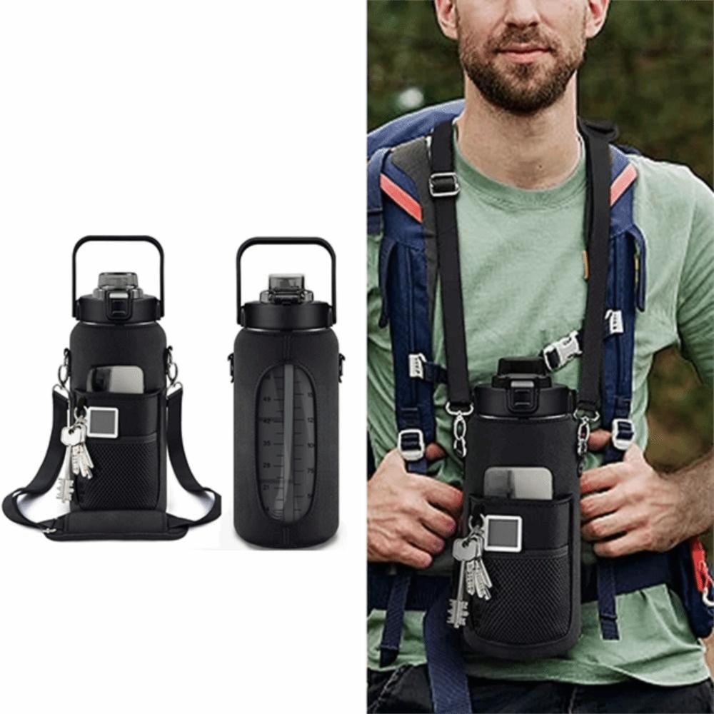 Adjustable Shoulder Strap Water Bottle Case Sleeve Neoprene Insulated Mug Holder  Shopping
