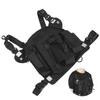 Walkie Talkie Brust Front Pack Tasche Taktik Outdoor Weste Rig Tragetasche Aufbewahrungstasche Schwarz