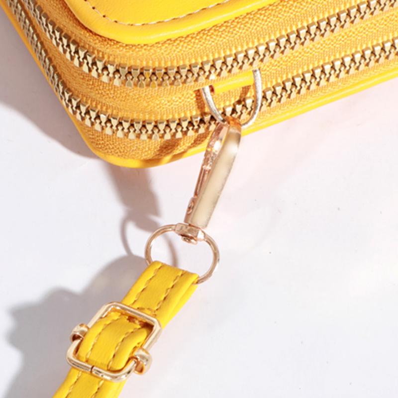 Casualowa torba na telefon komórkowy dla kobiet PU skórzane torby na ramię Crossbody wielowarstwowa torebka torebka z klapką portfel