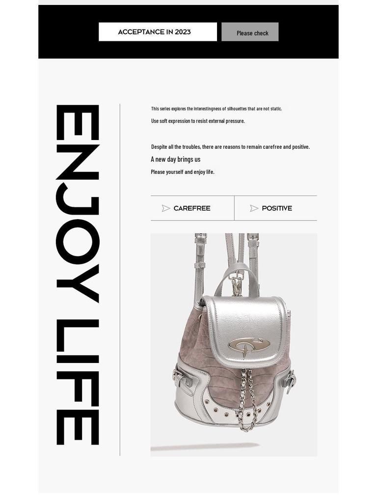 Misty Pink Crocodile Print Backpack & Crossbody Bag - 2023 Winter Collection