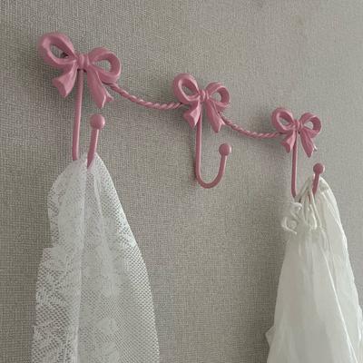 1PC Pink Metal Wall Hook - Space Saving Entrance, Bedroom, Wardrobe Organizer - Elegant Light Color Hook